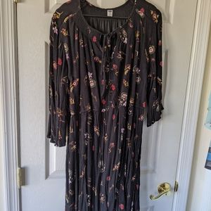 Black floral dress